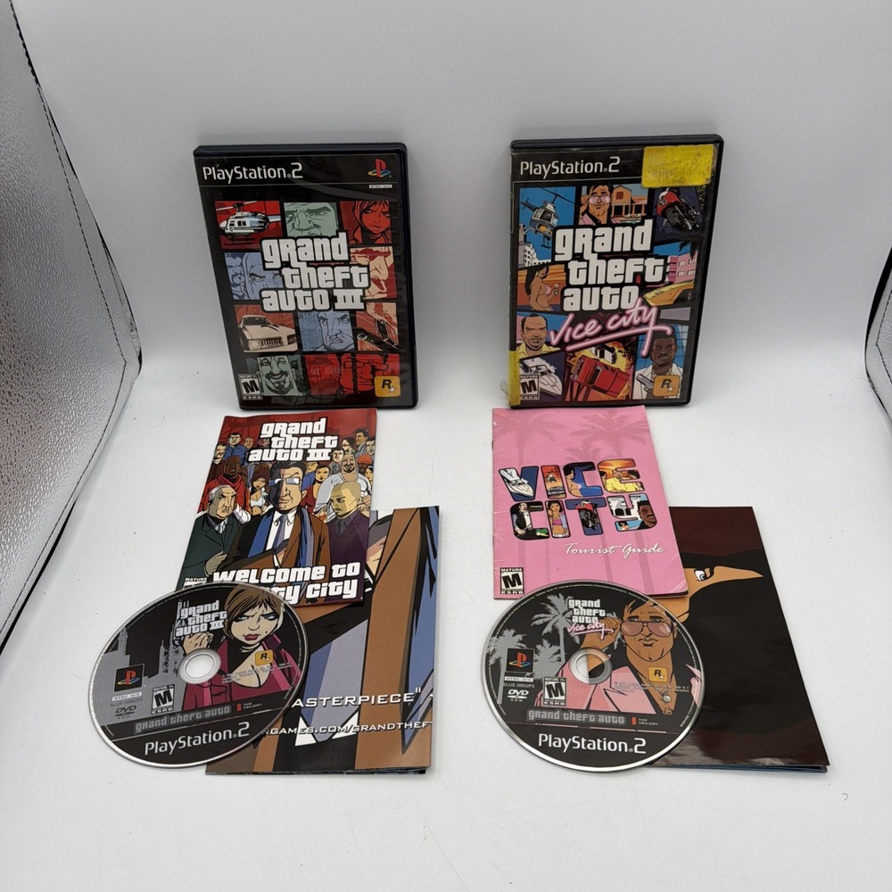 Grand Theft Auto Lot Sony PlayStation 2 PS2 Vice City & GTA III Rockstar Games